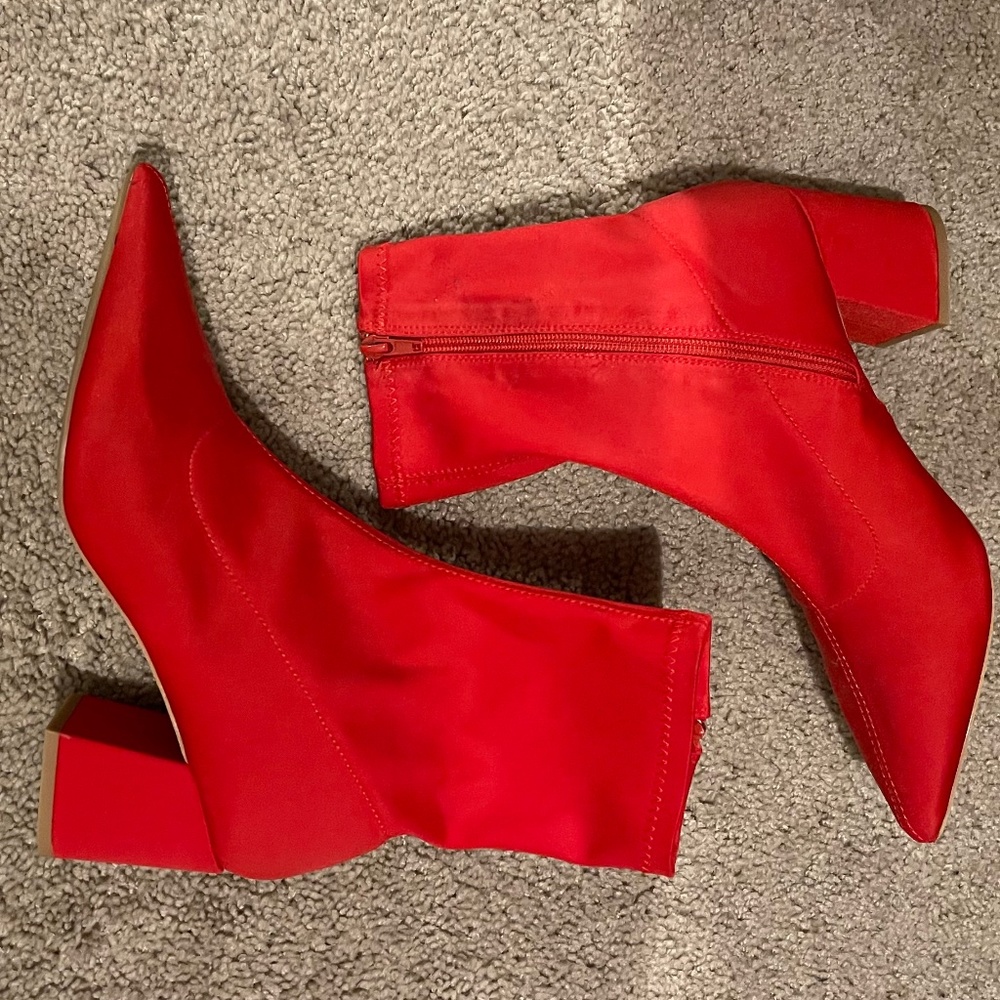 Red sock bootie